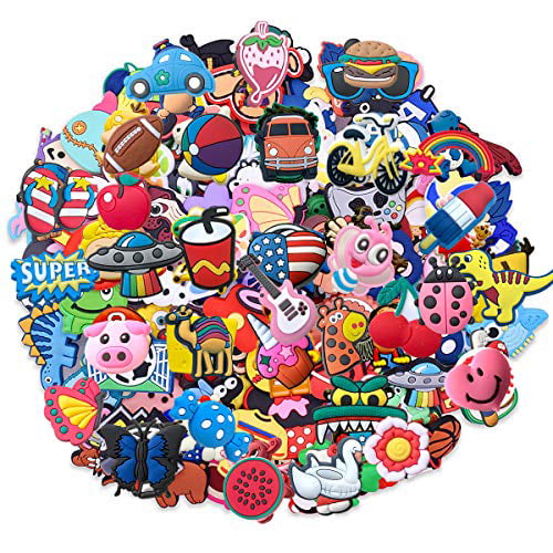 Kids Gifts 50pcs Emoji Expression Soft PVC Shoe Charms Fit Clog/Bracelets 